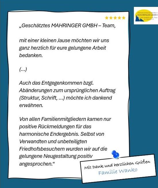 Brief von einem zufriedenen Kunden